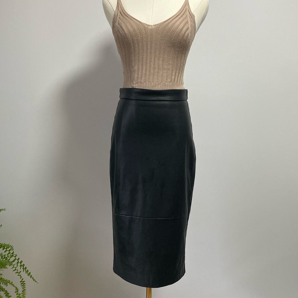 RW&Co Black long faux leather skirt size 2